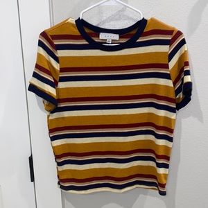 EUC Nordstrom’s gaze Brand Women’s Size M Medium ribbed striped knit top shirt